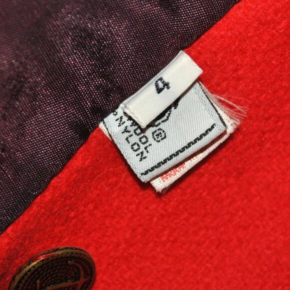 Vintage Rothschild Wool Coat Girls Size 4 Red & Blue Pea Coat - Picture 4 of 15